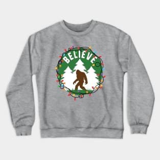 Believe Bigfoot Christmas Crewneck Sweatshirt